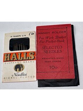 Halls & Handy Folder Vintage Needle Set Nickel Plated Sewing England Germany 70s